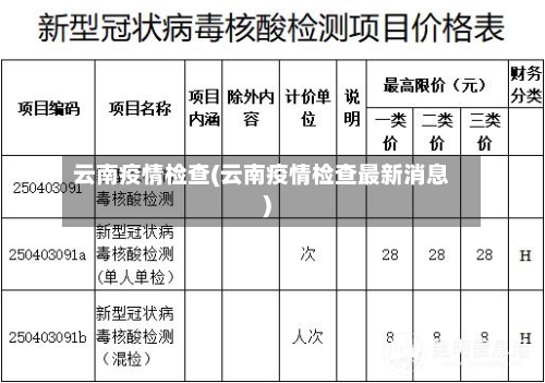 云南疫情检查(云南疫情检查最新消息)