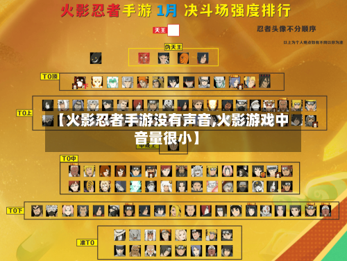 【火影忍者手游没有声音,火影游戏中音量很小】