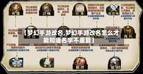 【梦幻手游改名,梦幻手游改名怎么才能知道名字不重复】