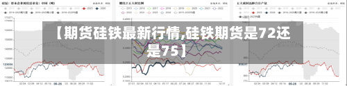 【期货硅铁最新行情,硅铁期货是72还是75】