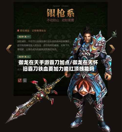 御龙在天手游霸刀加点/御龙在天怀旧霸刀铁血要加力能扛顶技能吗-第3张图片