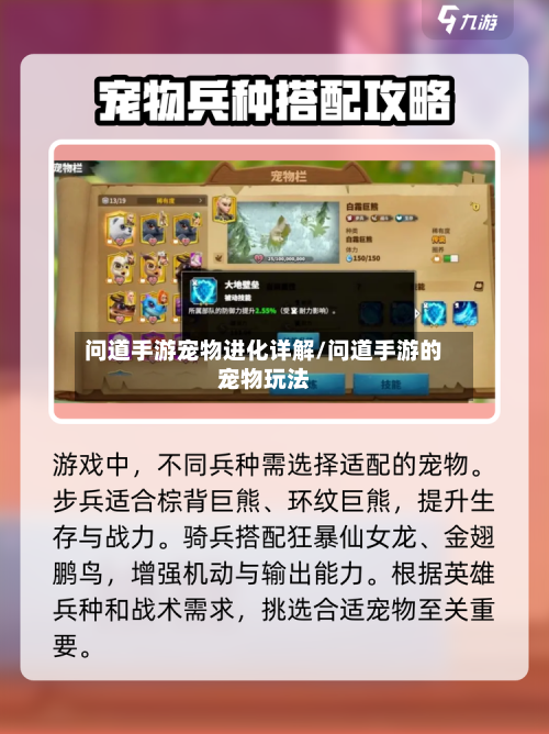 问道手游宠物进化详解/问道手游的宠物玩法