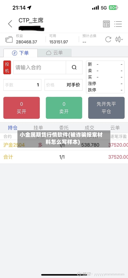 小金属期货行情软件(被诈骗报案材料怎么写样本)