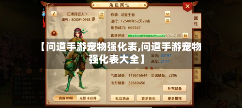 【问道手游宠物强化表,问道手游宠物强化表大全】-第3张图片