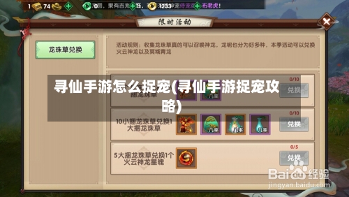 寻仙手游怎么捉宠(寻仙手游捉宠攻略)