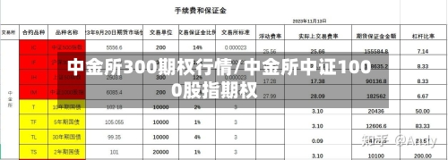 中金所300期权行情/中金所中证1000股指期权