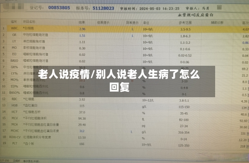 老人说疫情/别人说老人生病了怎么回复