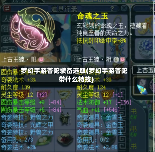 梦幻手游普陀装备选取(梦幻手游普陀带什么特技)