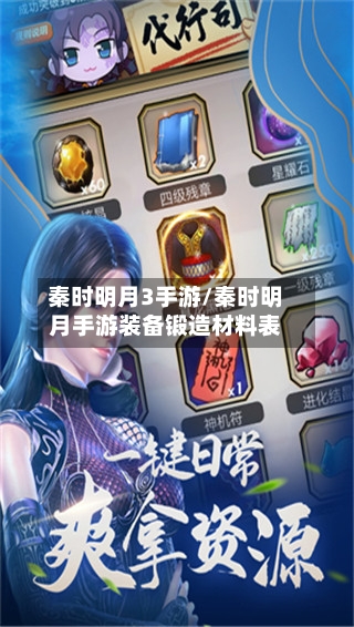 秦时明月3手游/秦时明月手游装备锻造材料表-第2张图片