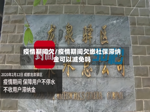 疫情期间欠/疫情期间欠缴社保滞纳金可以减免吗