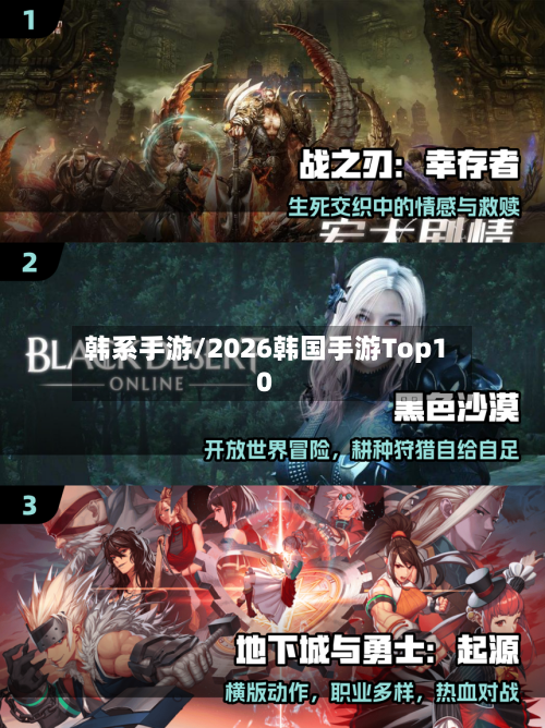 韩系手游/2026韩国手游Top10
