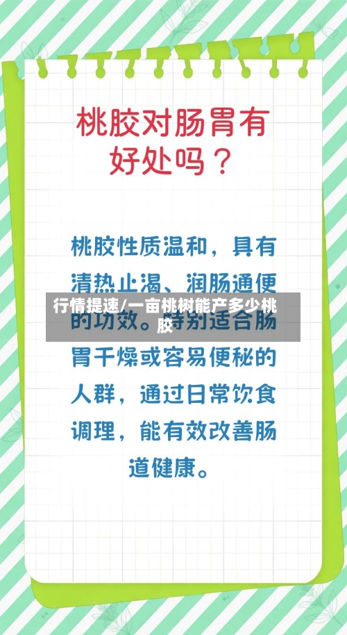 行情提速/一亩桃树能产多少桃胶-第2张图片