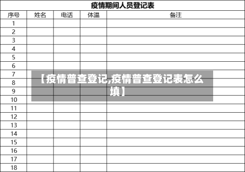 【疫情普查登记,疫情普查登记表怎么填】-第2张图片