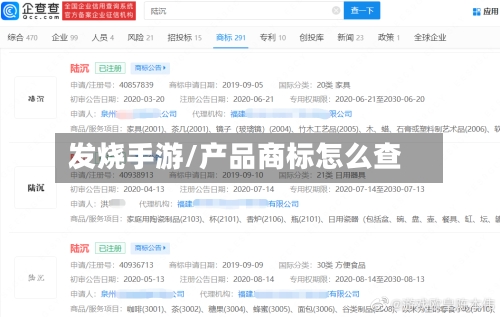 发烧手游/产品商标怎么查