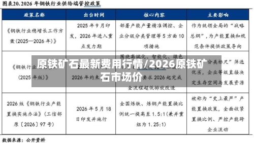 原铁矿石最新费用行情/2026原铁矿石市场价-第2张图片