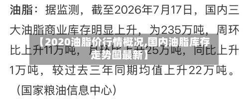 【2020油脂价行情概况,国内油脂库存走势图最新】-第2张图片