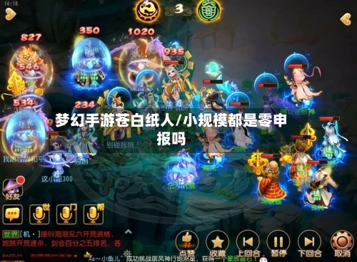 梦幻手游苍白纸人/小规模都是零申报吗