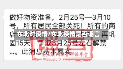 东北对疫情/东北疫情是否谣言