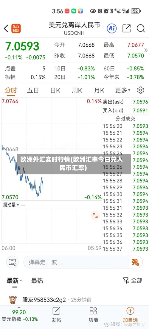 欧洲外汇实时行情(欧洲汇率今日兑人民币汇率)
