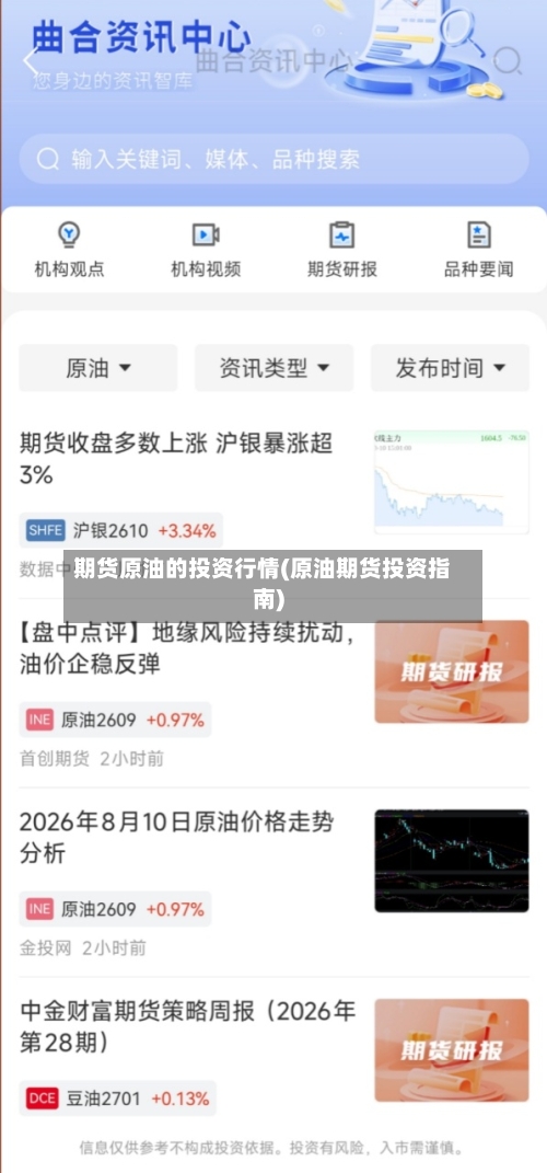 期货原油的投资行情(原油期货投资指南)-第2张图片