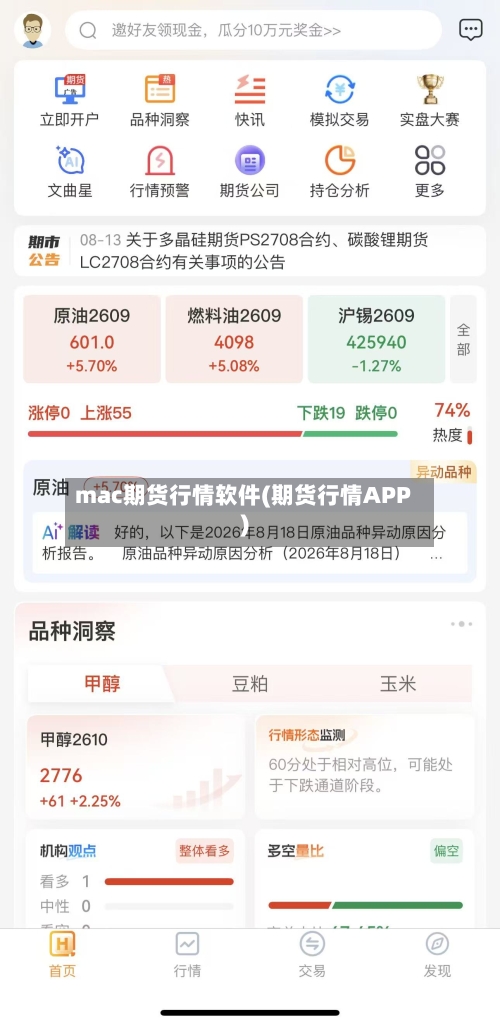 mac期货行情软件(期货行情APP)