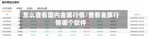 怎么查看国内金属行情/查看金属行情哪个软件