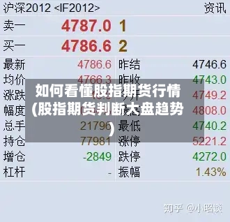 如何看懂股指期货行情(股指期货判断大盘趋势)