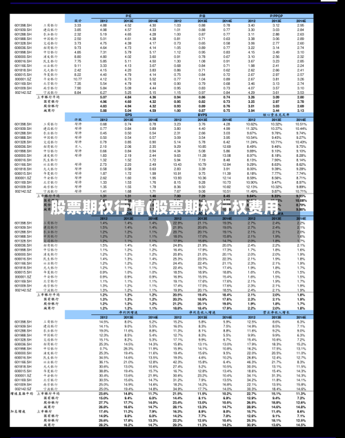 股票期权行情(股票期权行权费用)