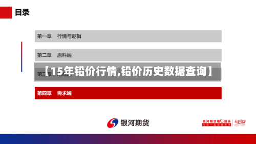 【15年铅价行情,铅价历史数据查询】-第2张图片