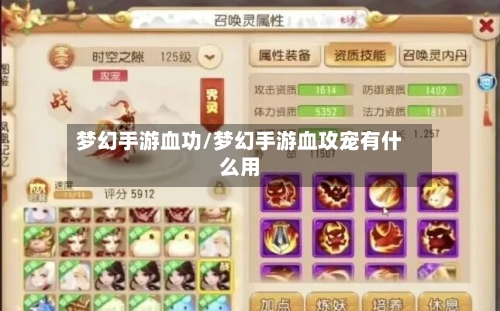 梦幻手游血功/梦幻手游血攻宠有什么用-第3张图片