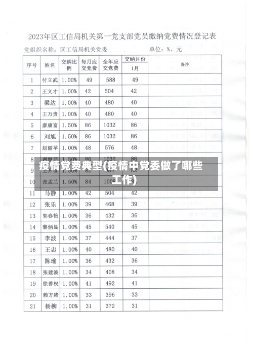 疫情党费典型(疫情中党委做了哪些工作)-第2张图片