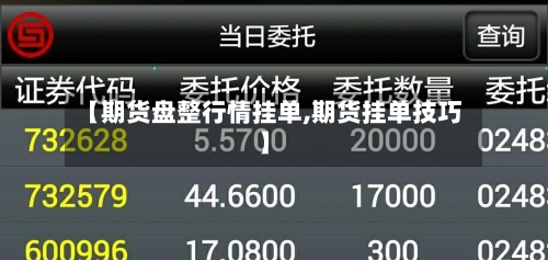 【期货盘整行情挂单,期货挂单技巧】-第2张图片