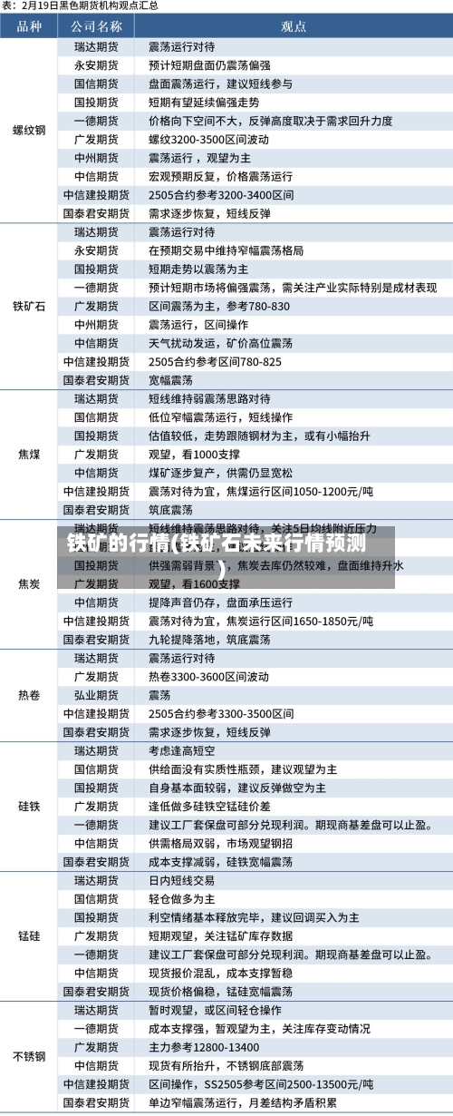 铁矿的行情(铁矿石未来行情预测)-第2张图片