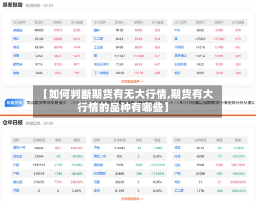 【如何判断期货有无大行情,期货有大行情的品种有哪些】-第3张图片