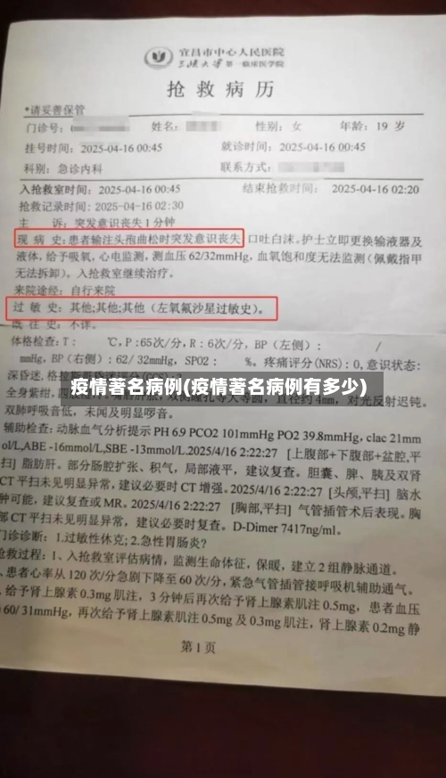疫情著名病例(疫情著名病例有多少)
