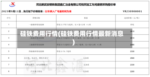 硅铁费用行情(硅铁费用行情最新消息)-第2张图片