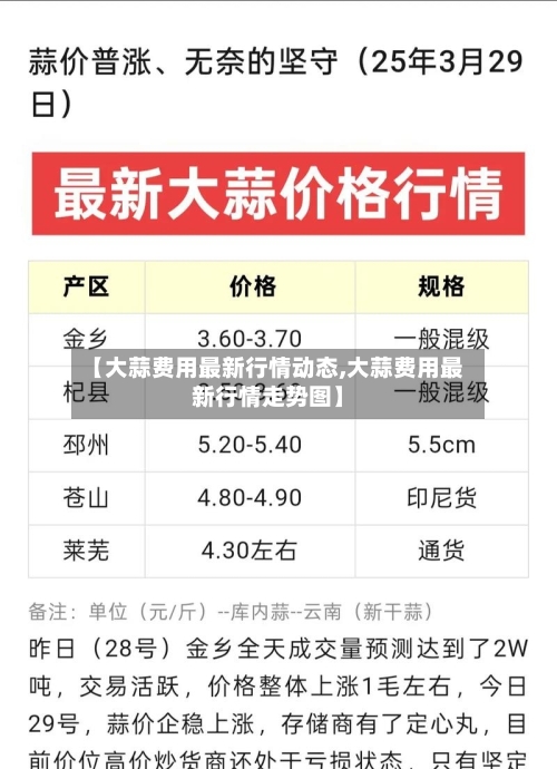 【大蒜费用最新行情动态,大蒜费用最新行情走势图】-第3张图片