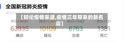 【辩论疫情来源,疫情三年带来的新名词】