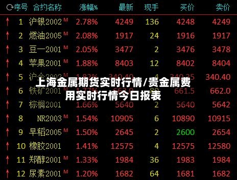 上海金属期货实时行情/贵金属费用实时行情今日报表-第3张图片