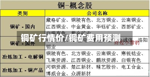 铜矿行情价/铜矿费用预测-第3张图片