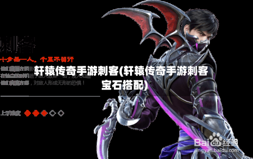 轩辕传奇手游刺客(轩辕传奇手游刺客宝石搭配)-第3张图片