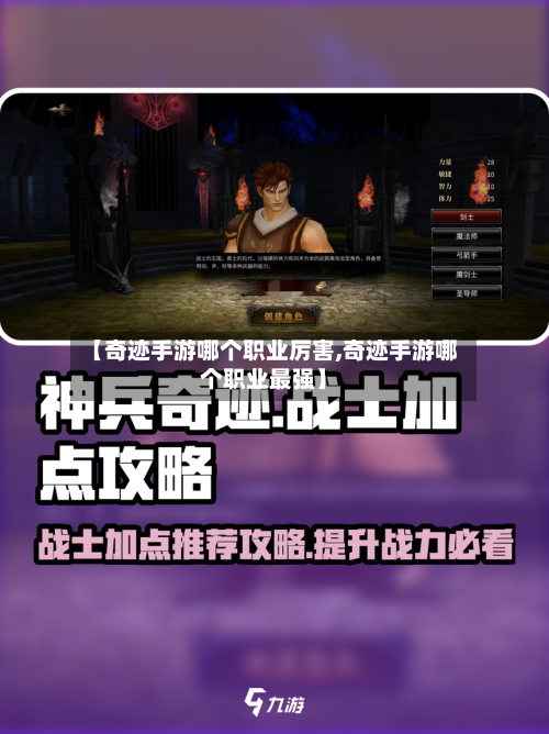 【奇迹手游哪个职业厉害,奇迹手游哪个职业最强】