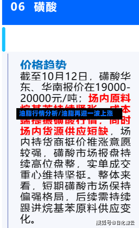 油脂行情分析/油脂再迎一波上涨
