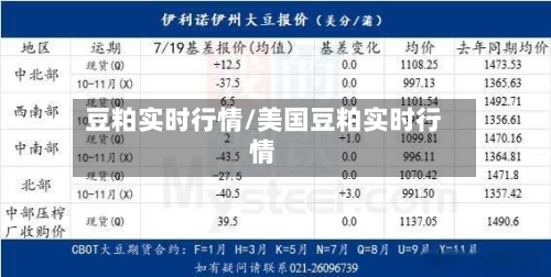 豆粕实时行情/美国豆粕实时行情