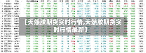 【天然胶期货实时行情,天然胶期货实时行情最新】