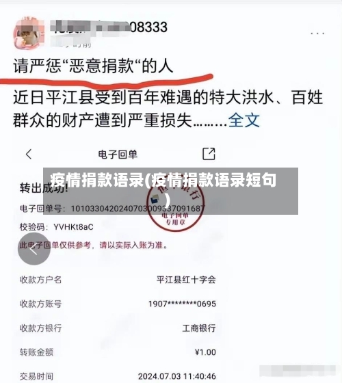 疫情捐款语录(疫情捐款语录短句)-第2张图片