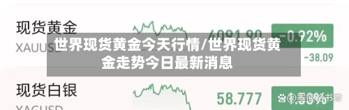 世界现货黄金今天行情/世界现货黄金走势今日最新消息-第2张图片