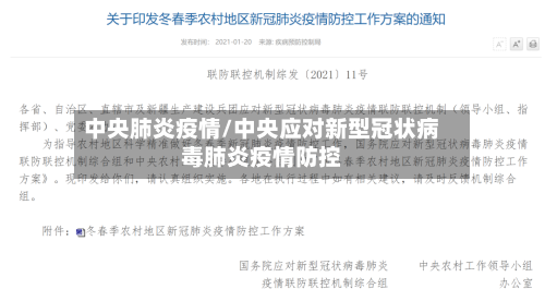 中央肺炎疫情/中央应对新型冠状病毒肺炎疫情防控