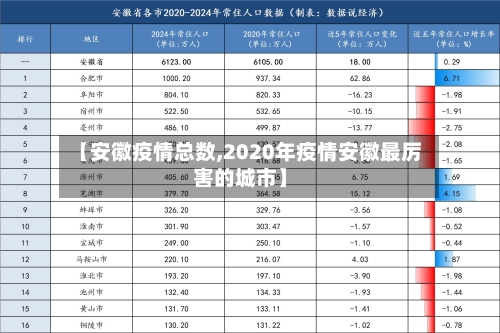 【安徽疫情总数,2020年疫情安徽最厉害的城市】