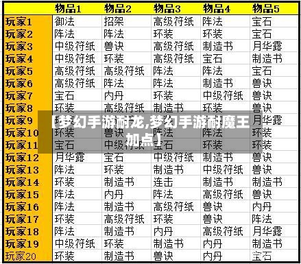【梦幻手游耐龙,梦幻手游耐魔王加点】-第3张图片